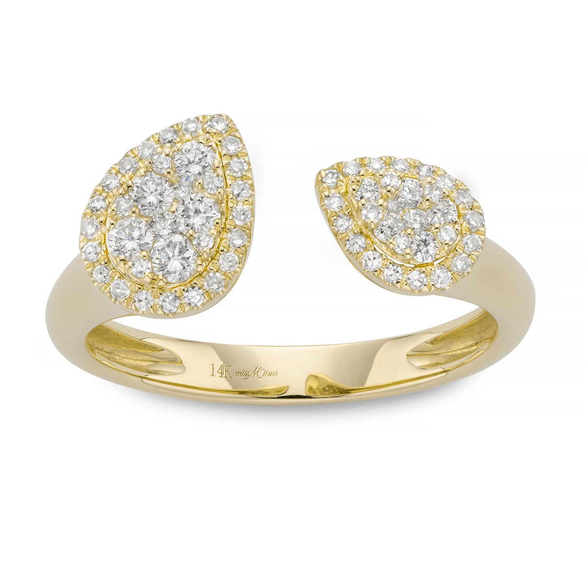 Miss Mimi Open Pear Diamond Ring in Yellow