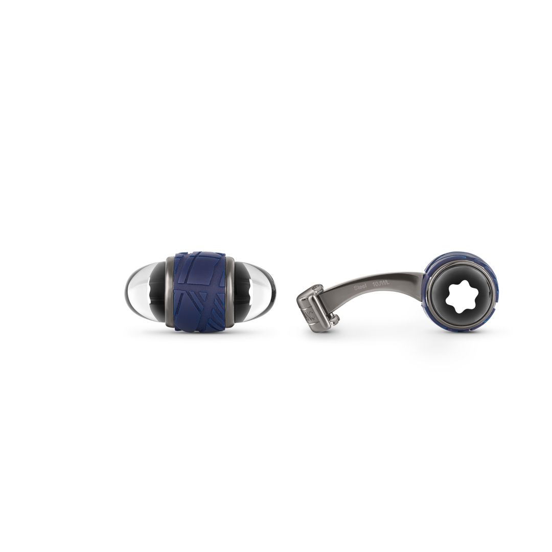Montblanc Starwalker Cufflinks In Steel And Lacquer MB130267