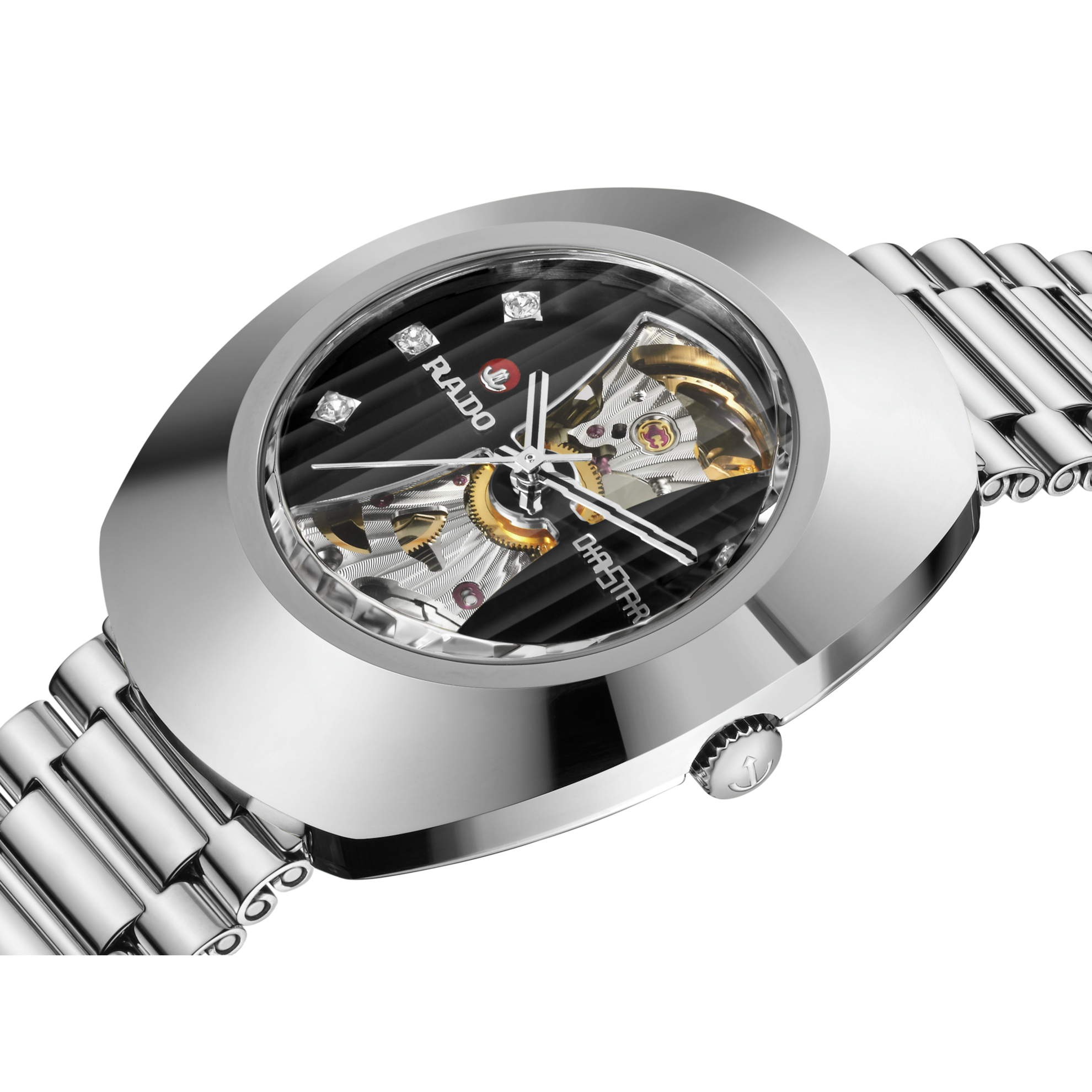 No、21】腕時計 RADO DIASTAR QUARTZ 128.9505. 3 ブラック盤 純正 