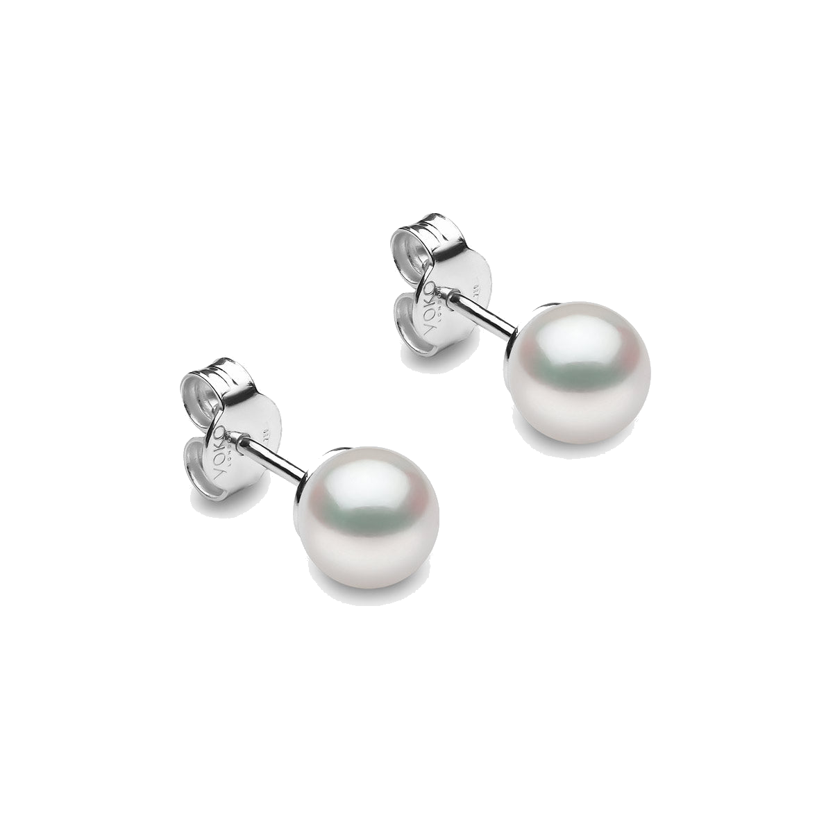 Classic 18K Gold Freshwater Pearl Stud Earrings White Freshwater 6mm
