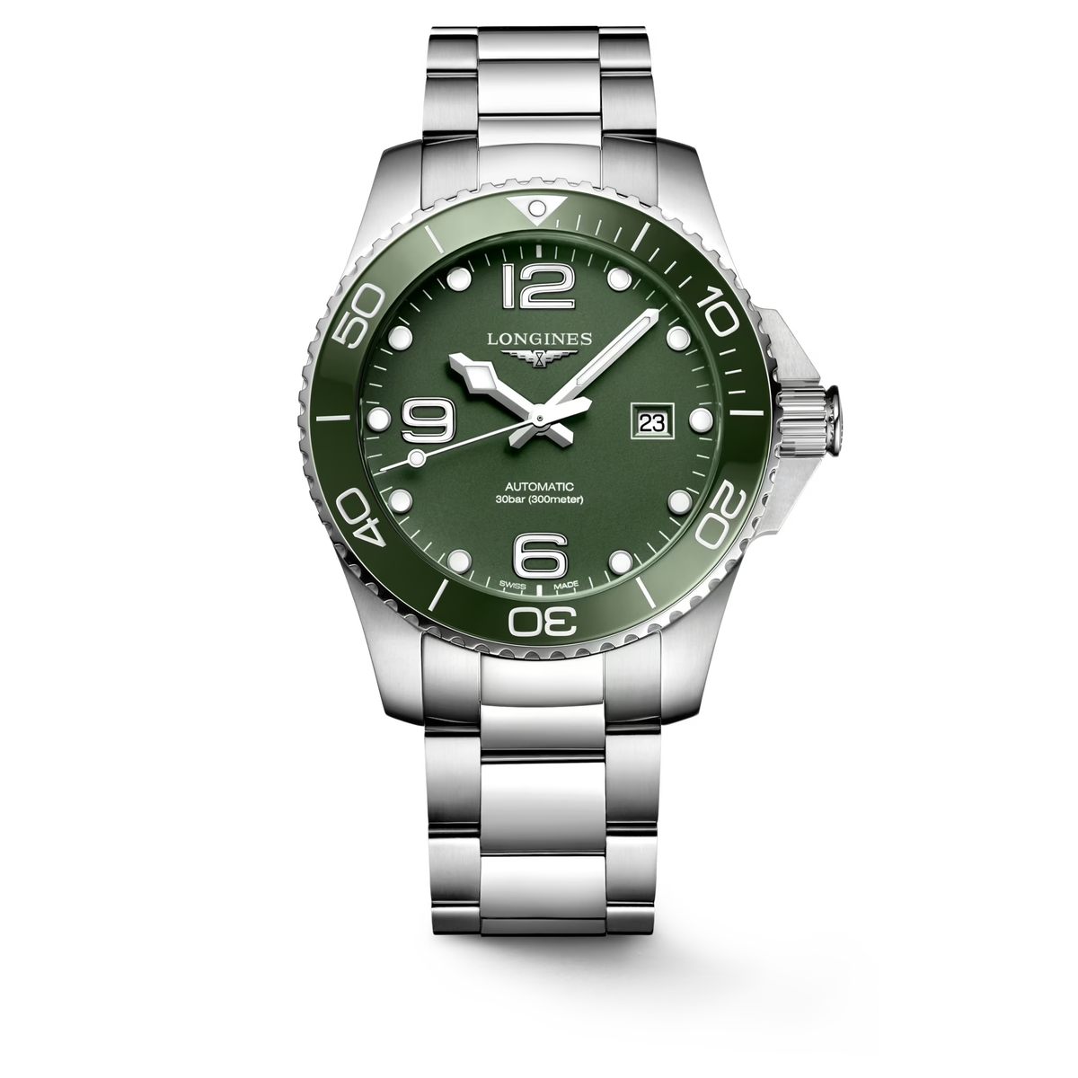 LONGINES HYDROCONQUEST CERAMIC GREEN DIAL 41MM AUTOMATIC DIVING WATCH L37814066