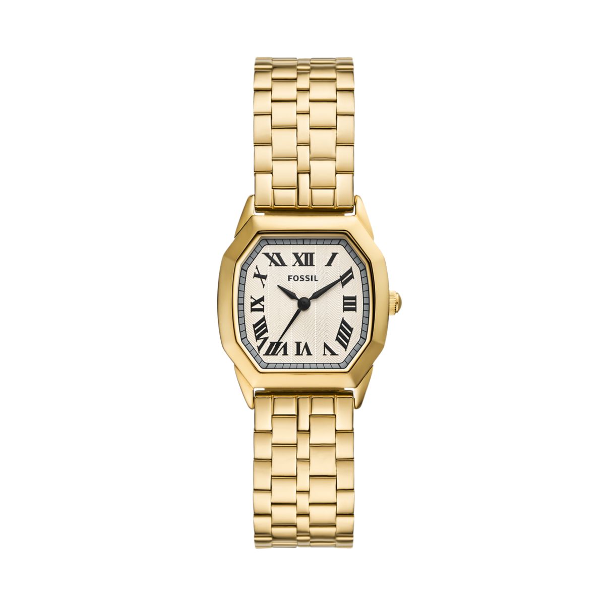 HARLOW THREE-HAND GOLD-TONE STAINLESS STEEL WATCH