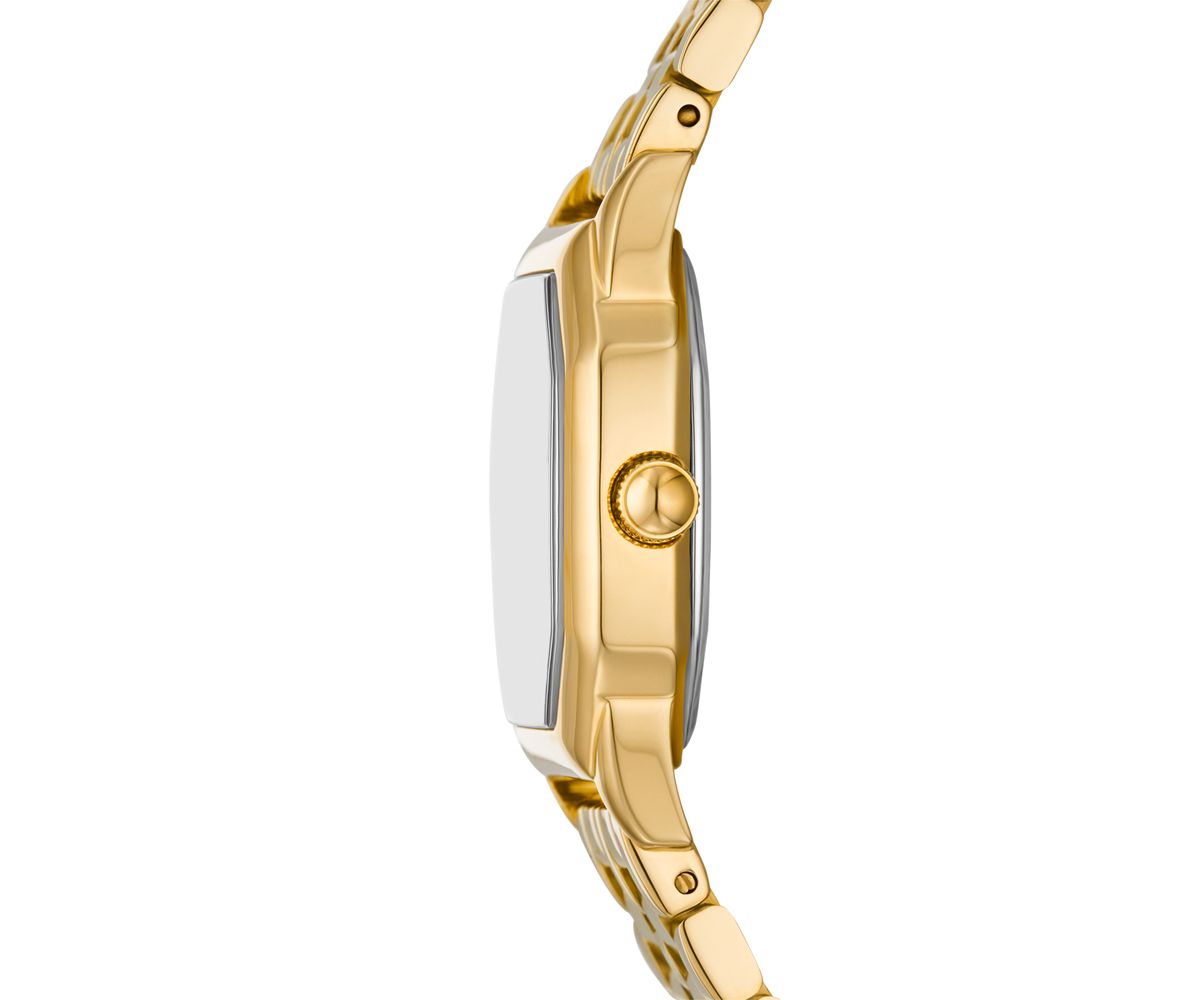HARLOW THREE-HAND GOLD-TONE STAINLESS STEEL WATCH