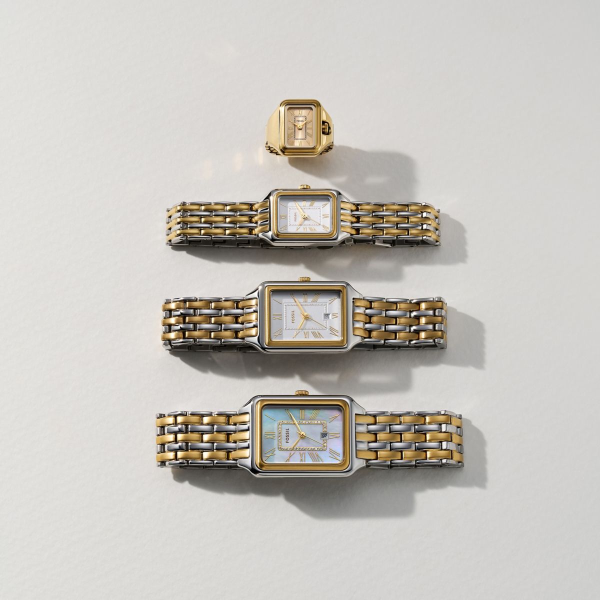 RAQUEL MINI THREE-HAND TWO-TONE STAINLESS STEEL WATCH
