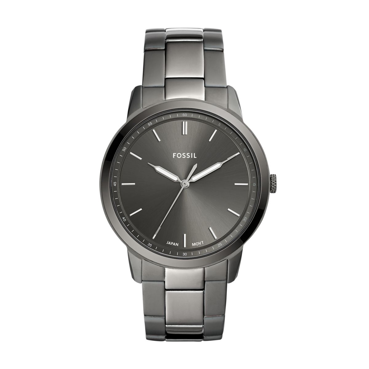 MINIMALIST THREE-HAND SMOKE STAINLESS STEEL WATCH