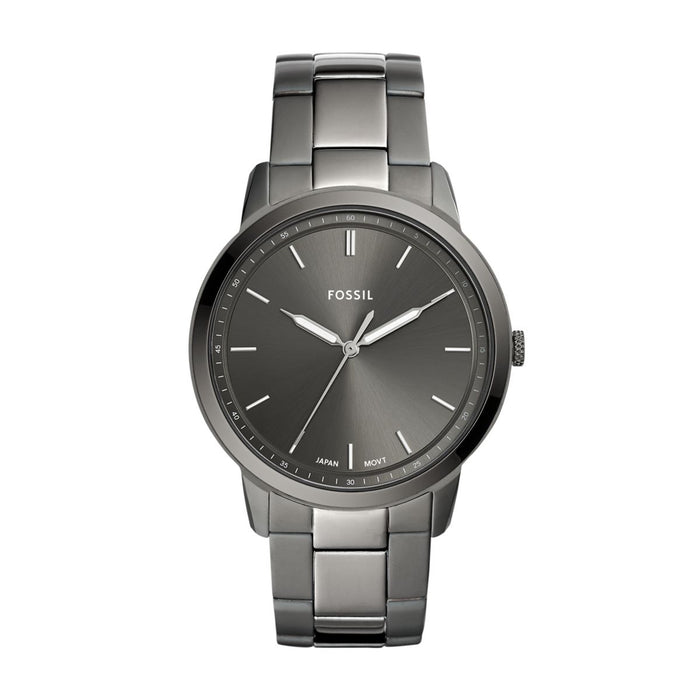 MINIMALIST THREE-HAND SMOKE STAINLESS STEEL WATCH