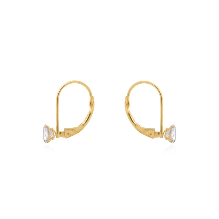 10K Yellow Gold Earrings Casting Leverback 4mm-GBJ-4-10K