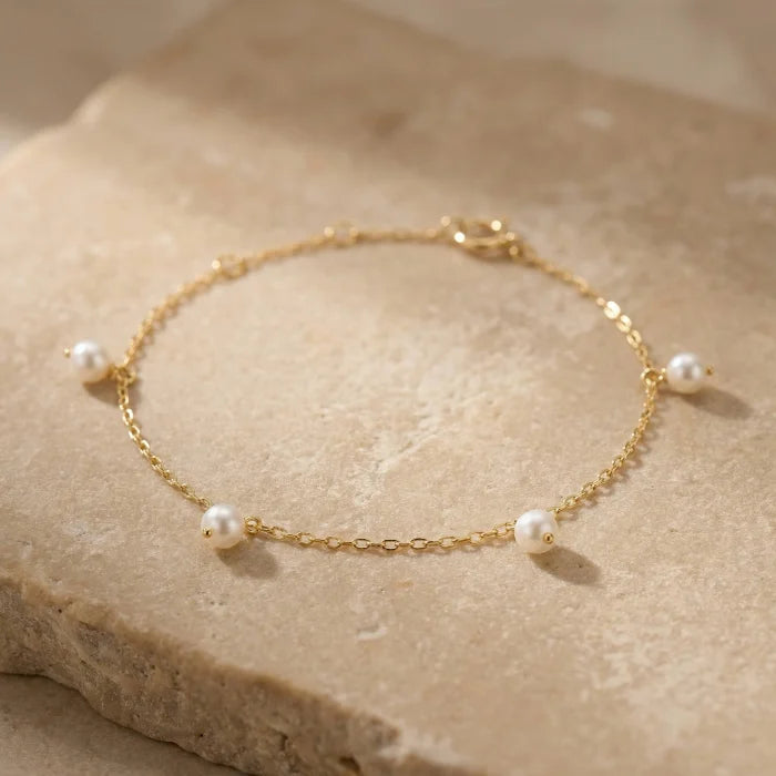 10K Yellow Gold Freshwater Pearl by the Yard Bracelet GBJ-10-1150-YG-GB