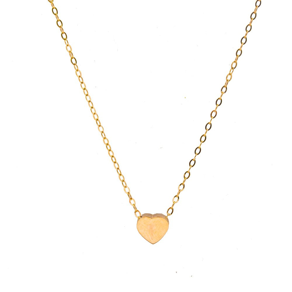 10K Yellow Gold Plain Sweetheart Necklace-GBJ-10-1174-YG