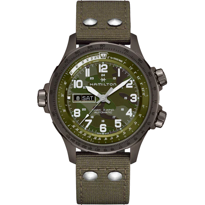 HAMILTON  KHAKI AVIATION X-WIND DAY DATE AUTO H77775960