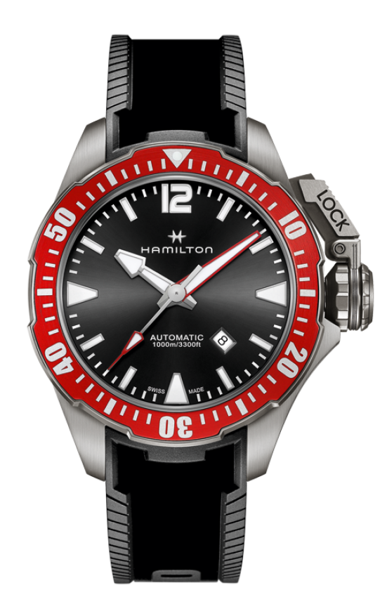 HAMILTON:KHAKI NAVY FROGMAN TITANIUM AUTO H77805335 - Moments Watches & Jewelry