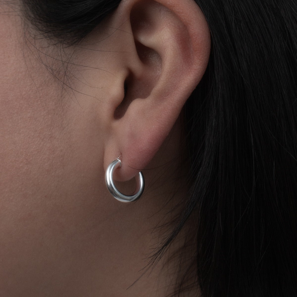 Sterling Silver Plain 3mm x 15mm Hoop-GBJ-3-15