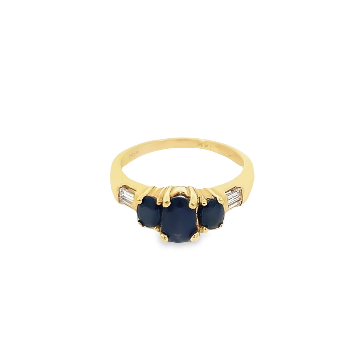 DIAMOND RINGS 14KT GOLD AND BLUE SAPPHIRE  GBJ-RG00022