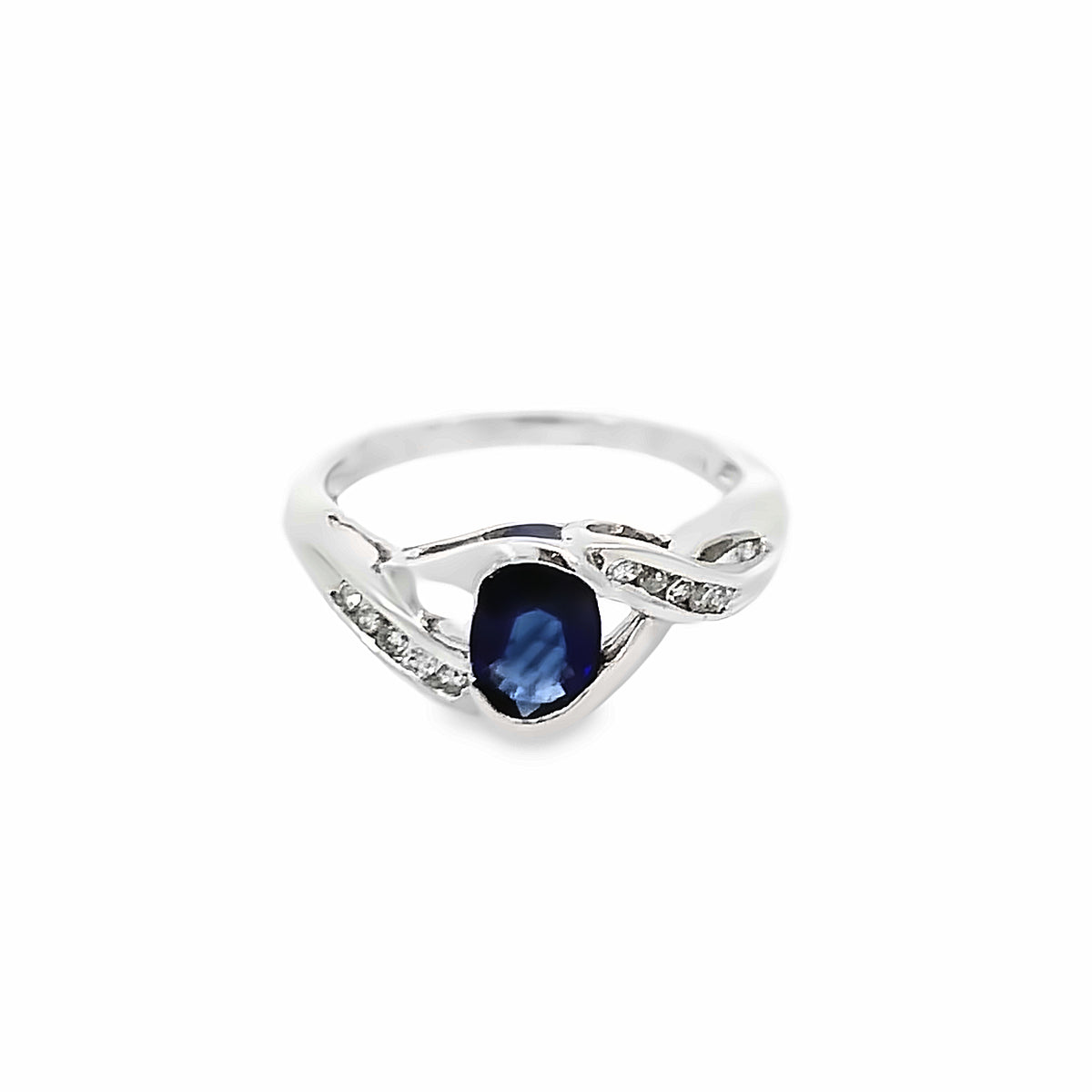 DIAMOND RINGS 14KT DIAMOND AND BLUE SAPPHIRE GBJ-RG00039