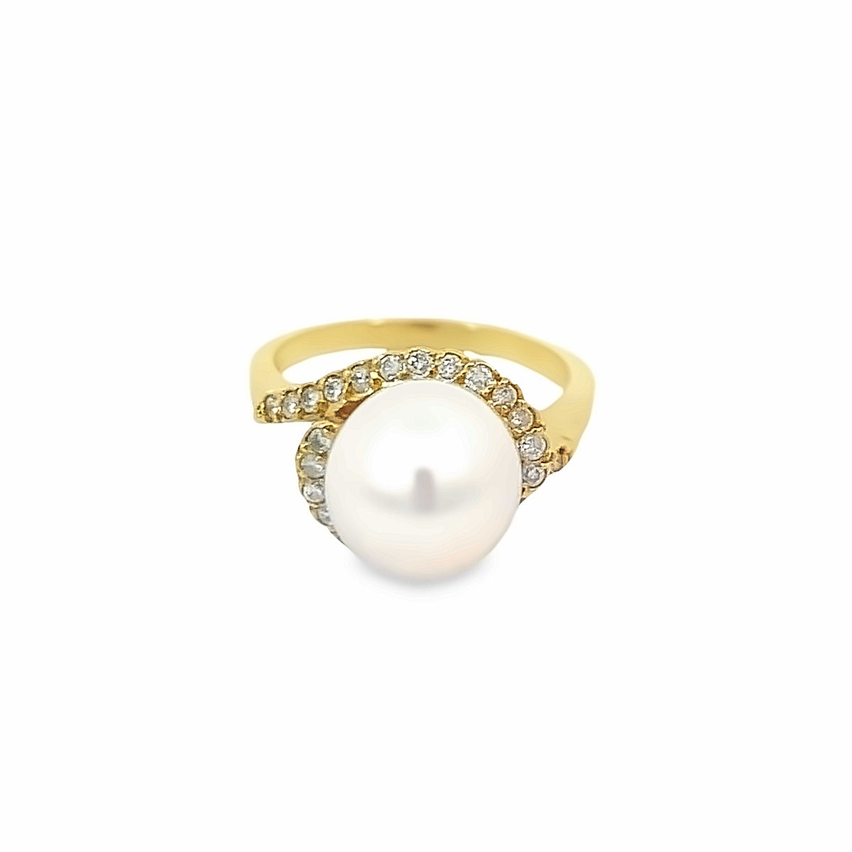 DIAMOND RINGS 14KT GOLD WITH NATURAL PEARL AND DIAMONDS - GBJ-RG00138