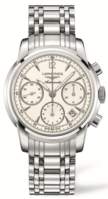 LONGINES SAINT IMIER AUTOMATIC CHRONOGRAPH WHITE DIAL MEN S WATCH