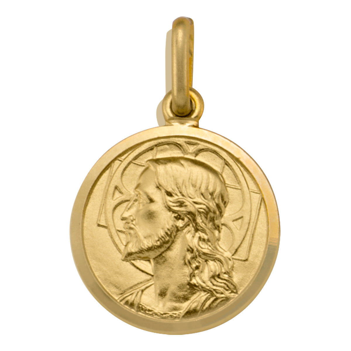 YELLOW GOLD SOLID JESUS MEDAL-GBJ-N1608
