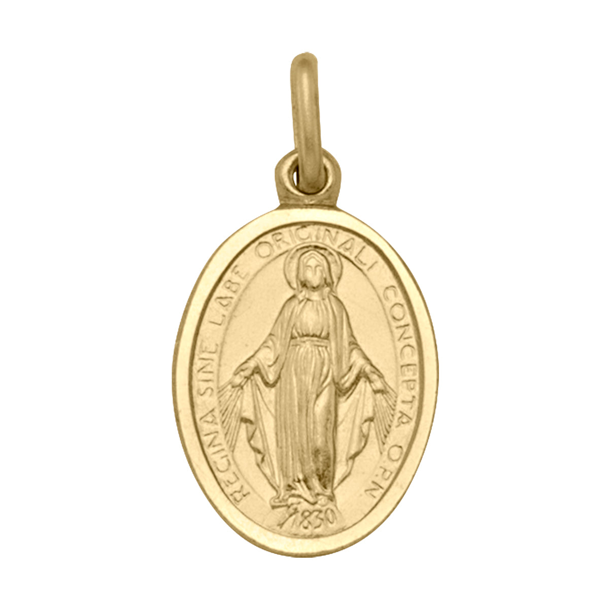 YELLOW GOLD SOLID MIRACULOUS MEDAL GBJ-N1825