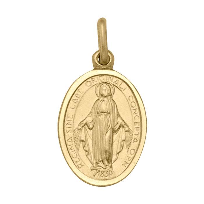 YELLOW GOLD SOLID MIRACULOUS MEDAL GBJ-N1825