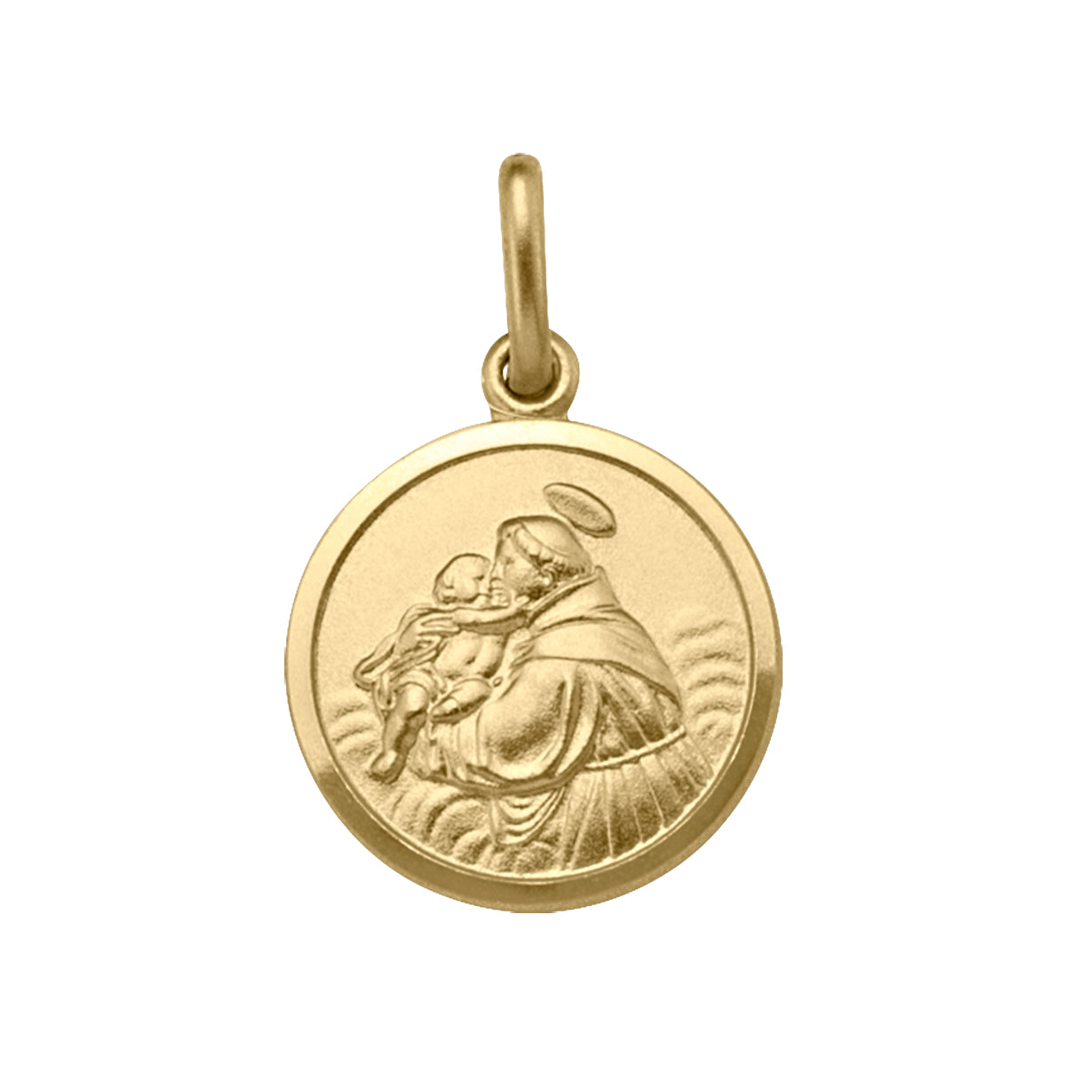 YELLOW GOLD SOLID ST. ANTHONY MEDAL GBJ-N1924