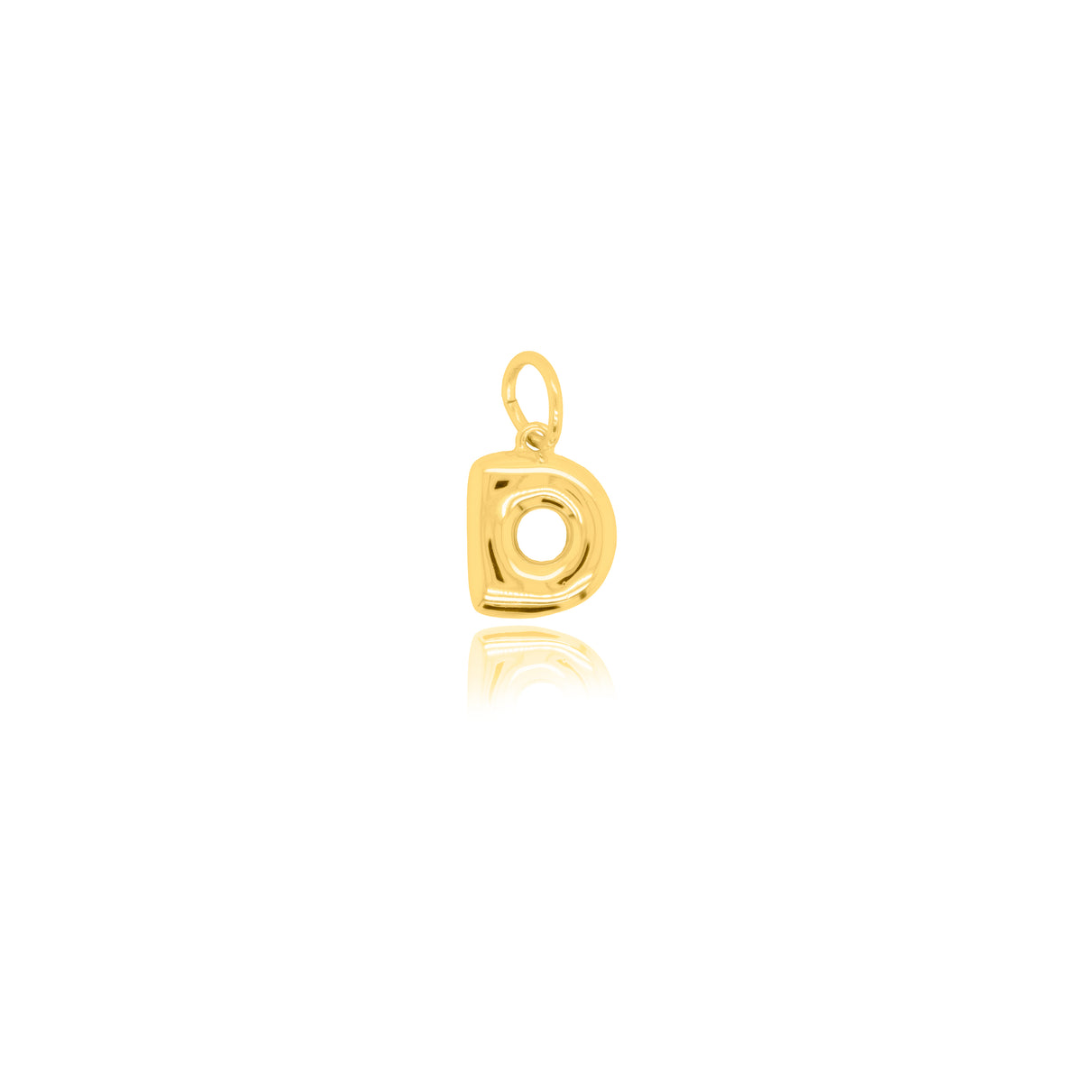 Sterling Silver Gold Vermeil Bubble Letter Charms - D