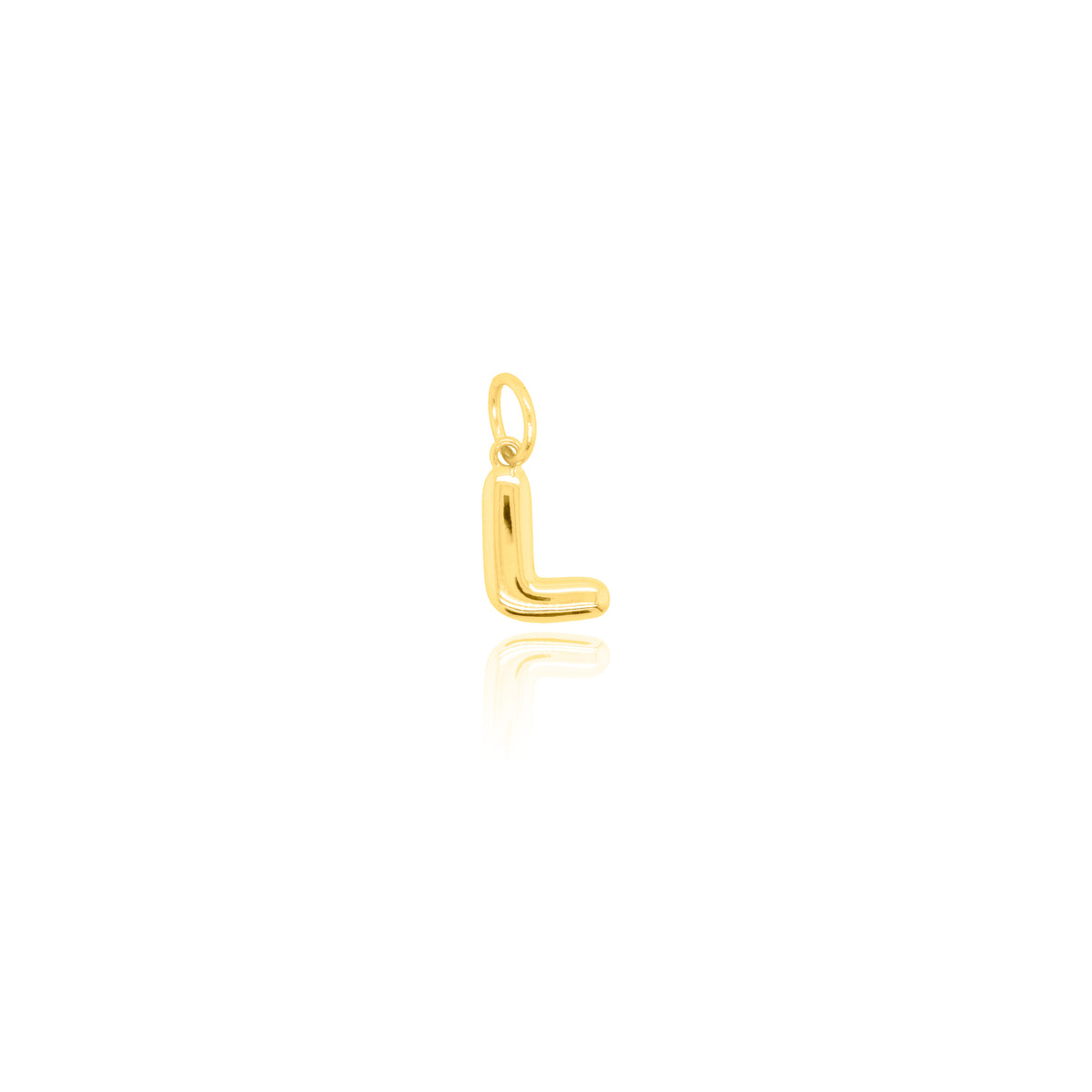 Sterling Silver Gold Vermeil Bubble Letter Charms - L