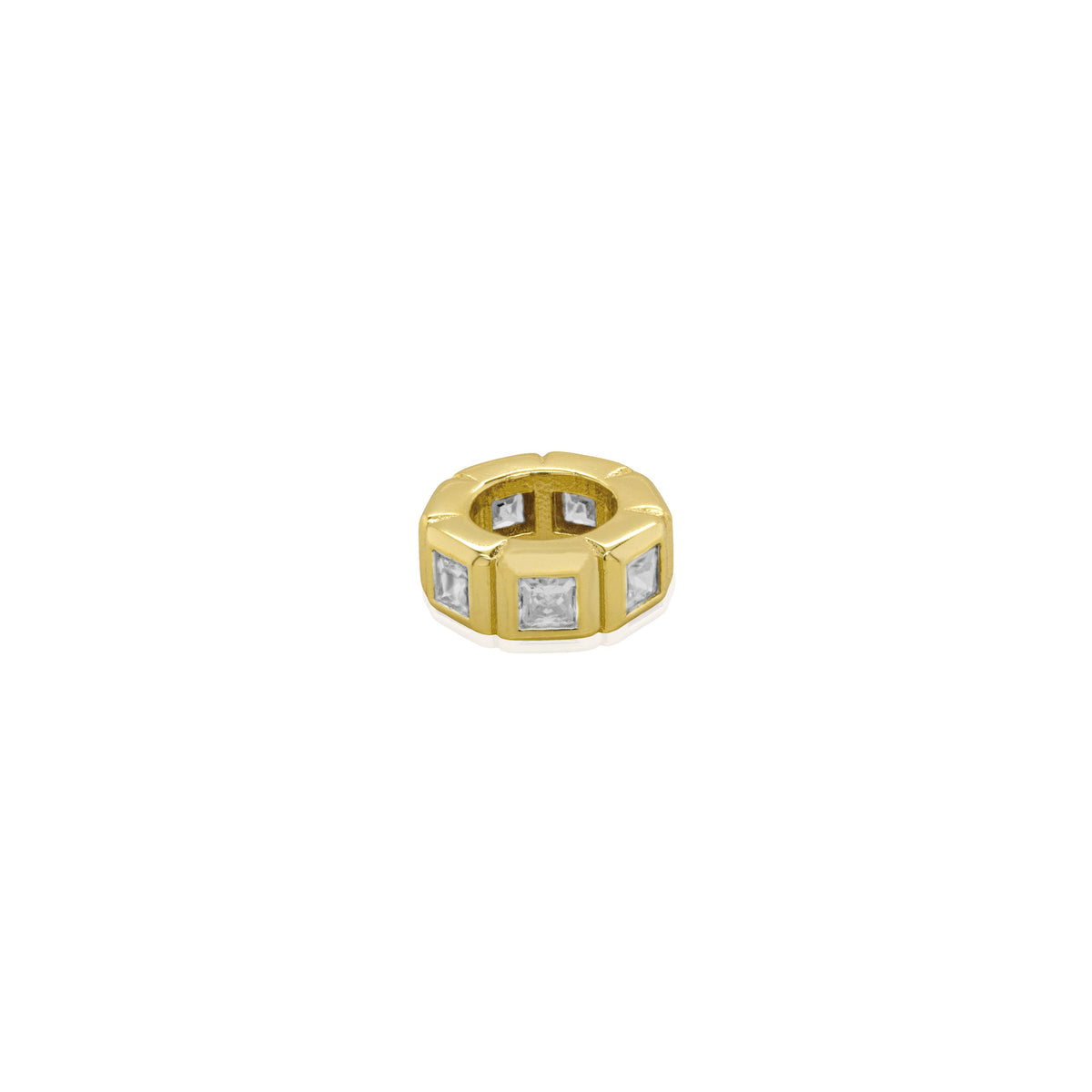 10K Yellow Gold CZ Birthstone Spacer Charm - GBJ-10-1038-April-GP