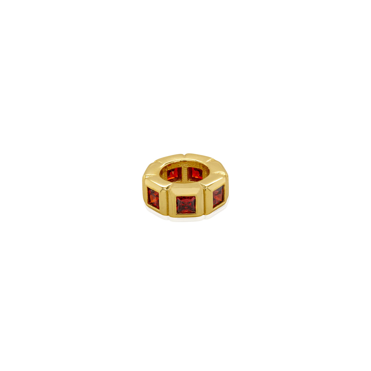 10K Yellow Gold CZ Birthstone Spacer Charm - GBJ-10-1038-January-GP