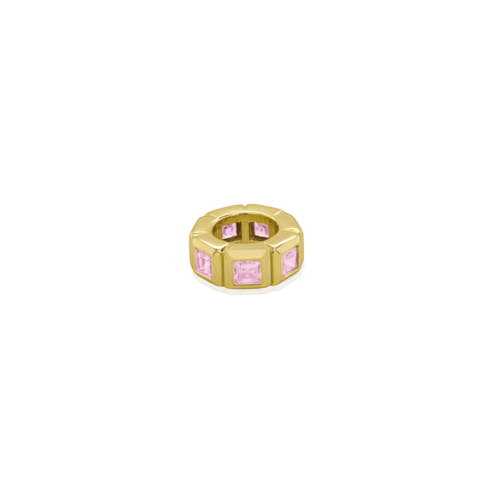 10K Yellow Gold CZ Birthstone Spacer Charm - GBJ-10-1038-OCT-GP