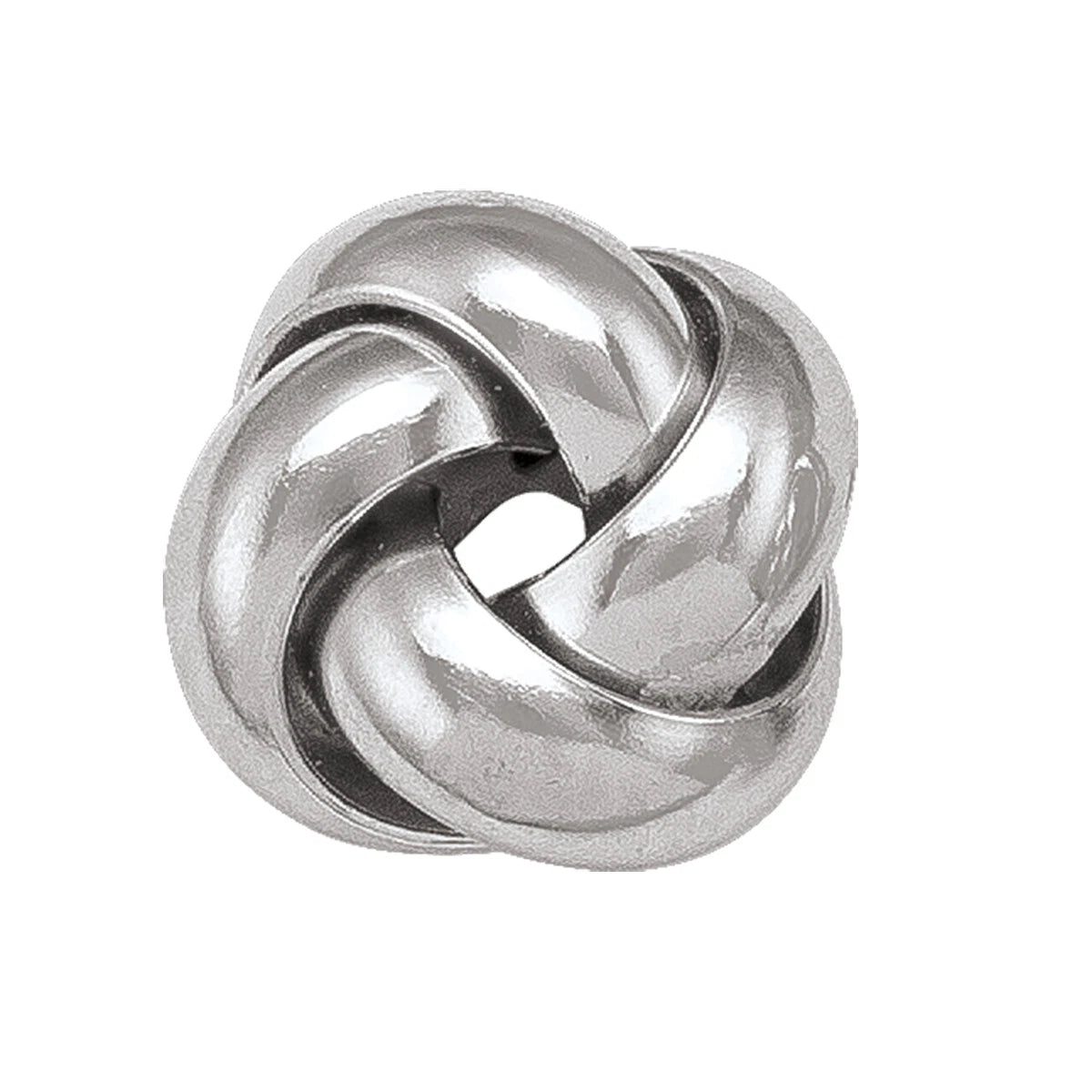 14K, White Gold Fancy Knot Earrings, 11mm Diameter, GBJ-N4845