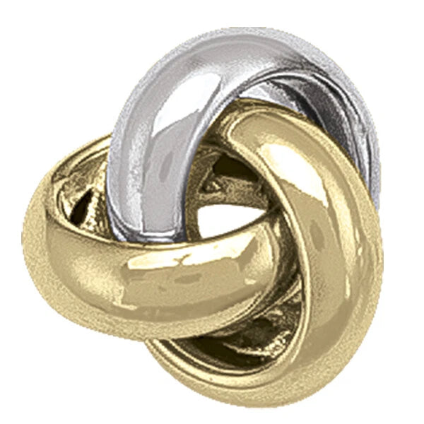 10K Yellow / White Gold Fancy Stud Knot Earrings, 7mm Dia, GBJ-TECA183