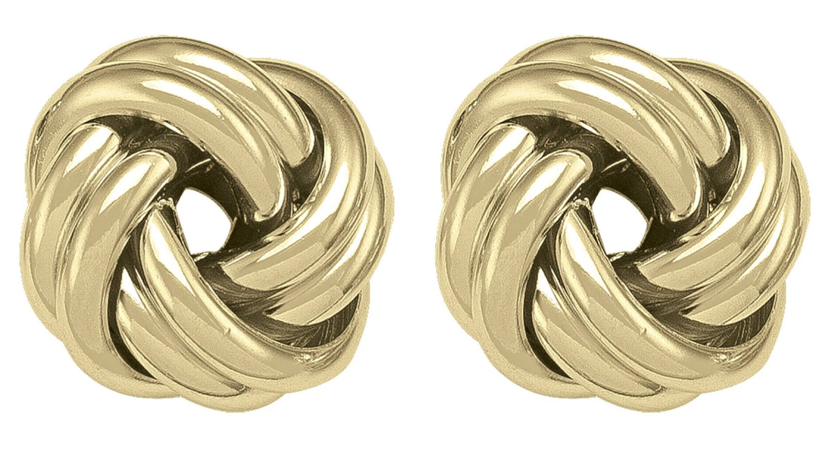 14K Yellow Gold Fancy Circle Swirl Earrings, 13mm, GBJ-N4820