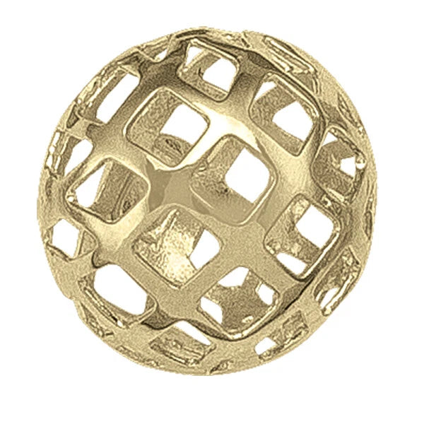 14k Yellow Gold Ball Earrings with Crystal Cut Texture GBJ-TECA47