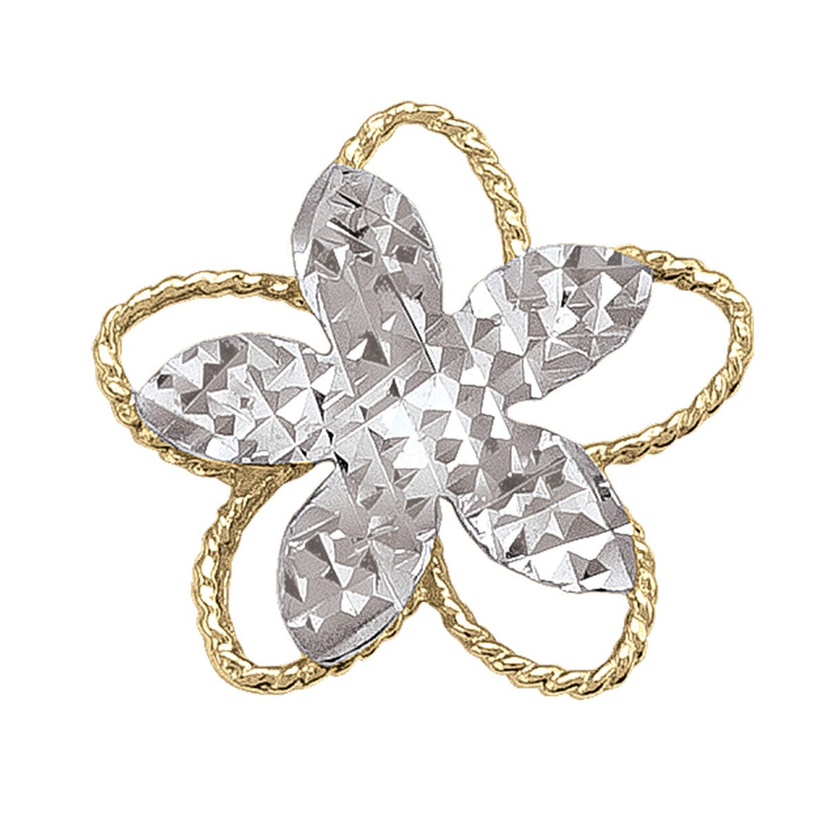 TWO TONE FLOWER STUD EARRING GBJ-TECA85
