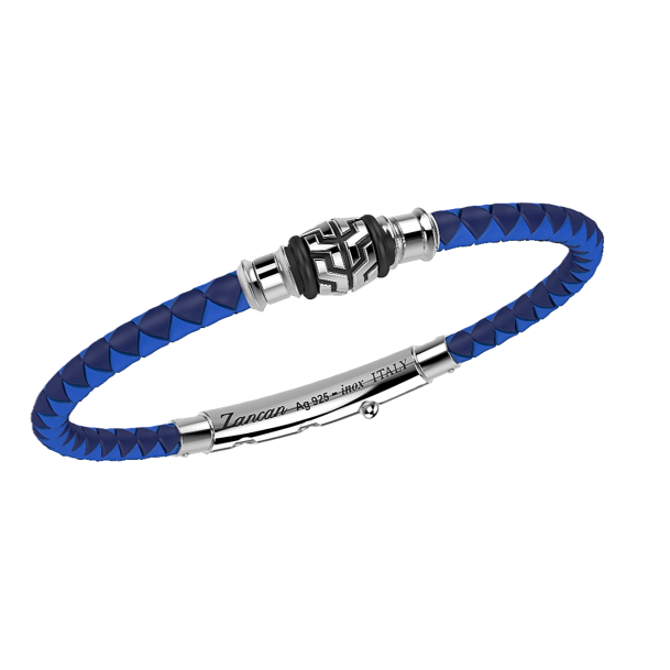 Blue Silicone Bracelet with Marble