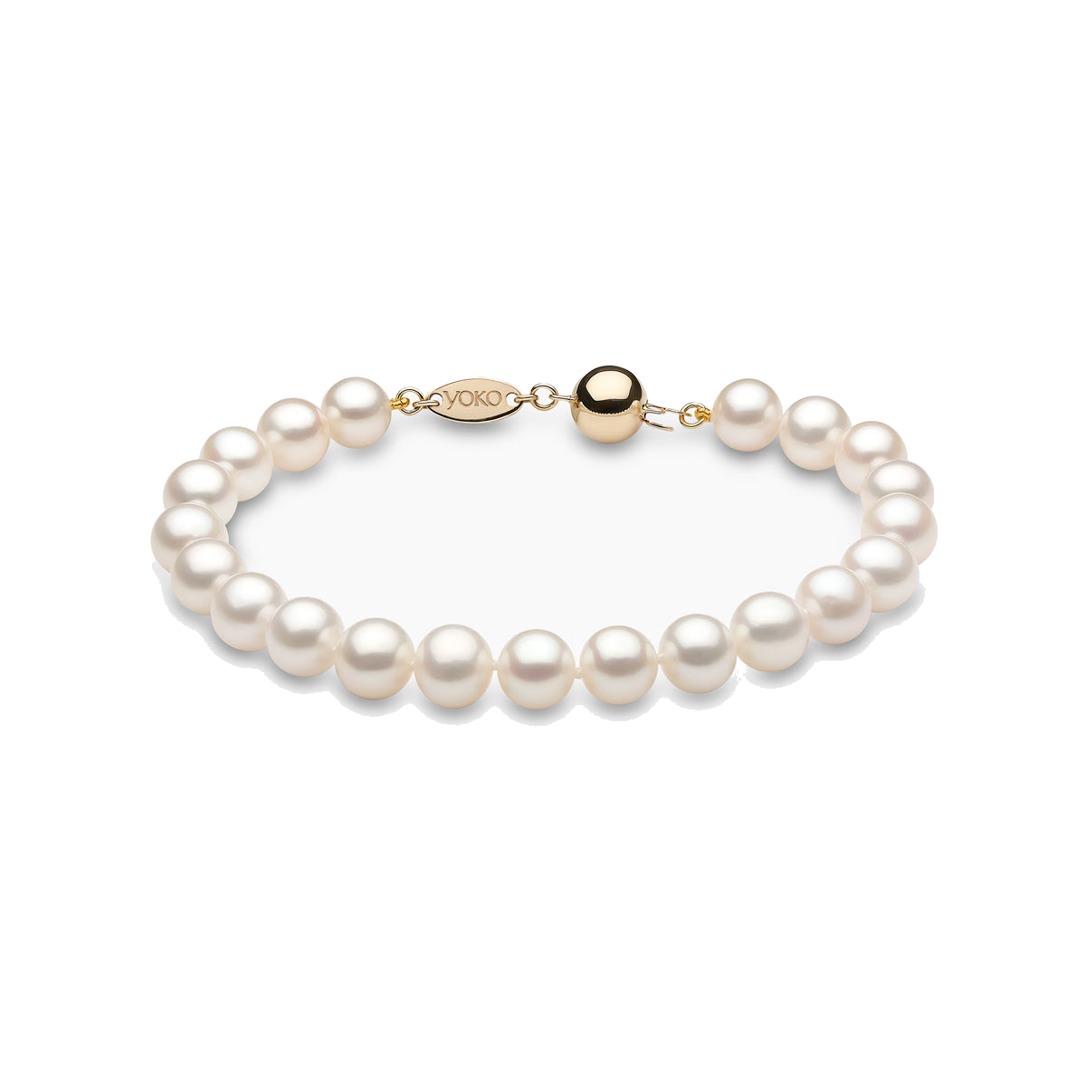 Classic 18K Gold Freshwater Pearl Bracelet White Freshwater 7mm