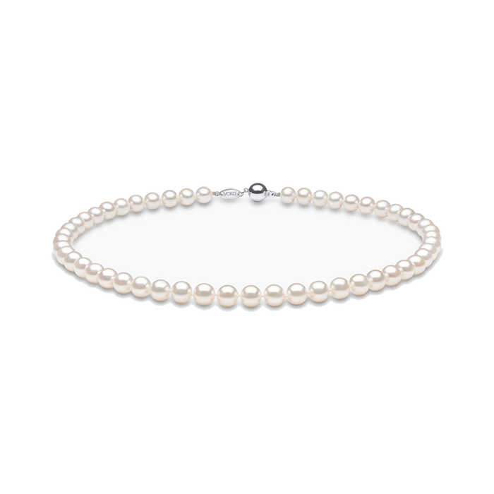 Classic 18K Gold Freshwater Pearl Necklace White Freshwater 8mm