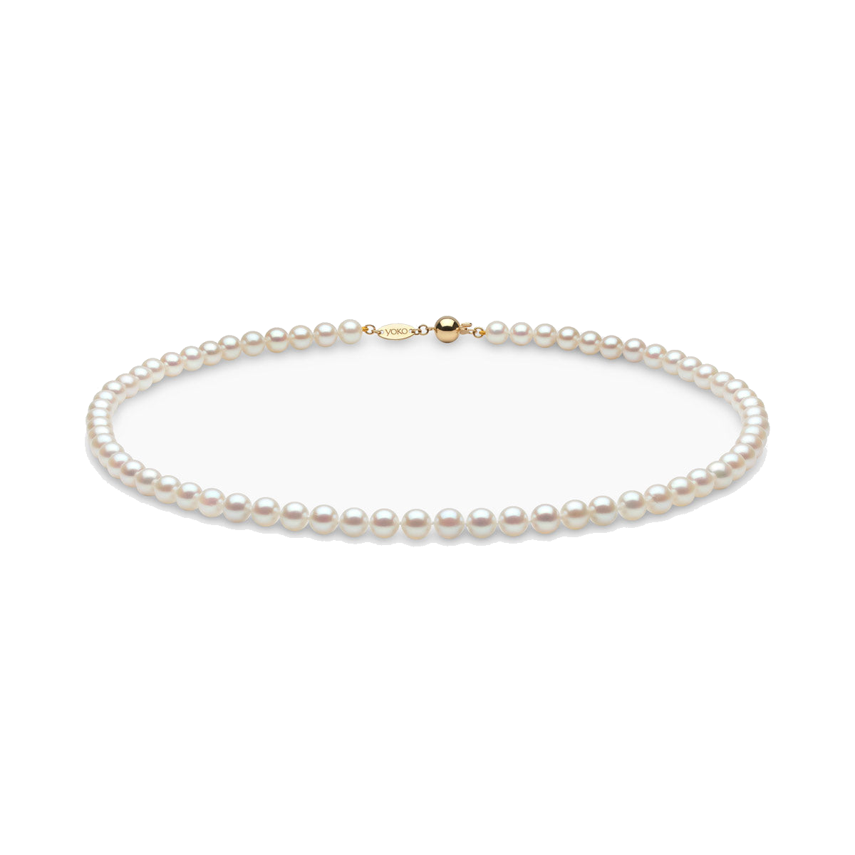 Classic 18K Gold AA Akoya Pearl Necklace White Japanese Akoya 6mm
