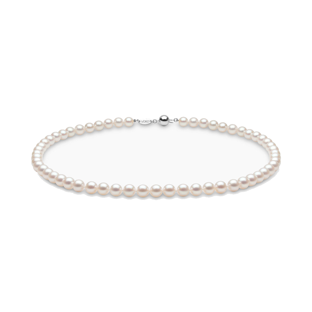 Classic 18K Gold AA Akoya Pearl Necklace White Japanese Akoya 7mm