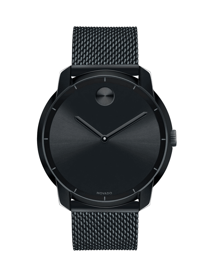 MOVADO BOLD BLACK DIAL BLACK ION PLATED MEN'S WATCH