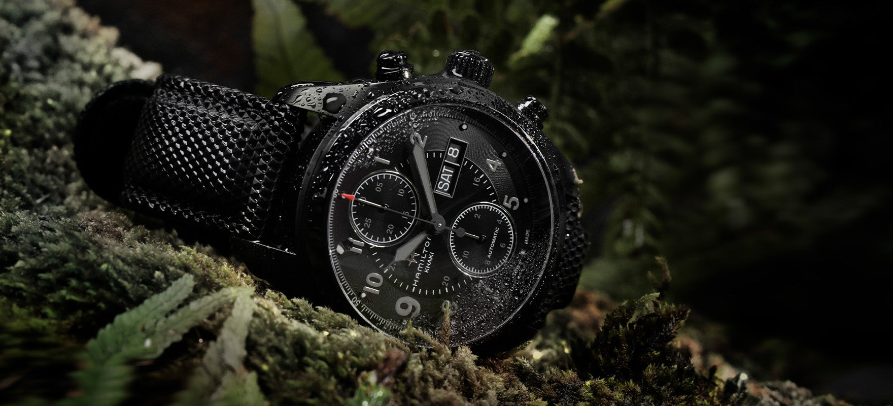 Khaki field auto chrono full black best sale