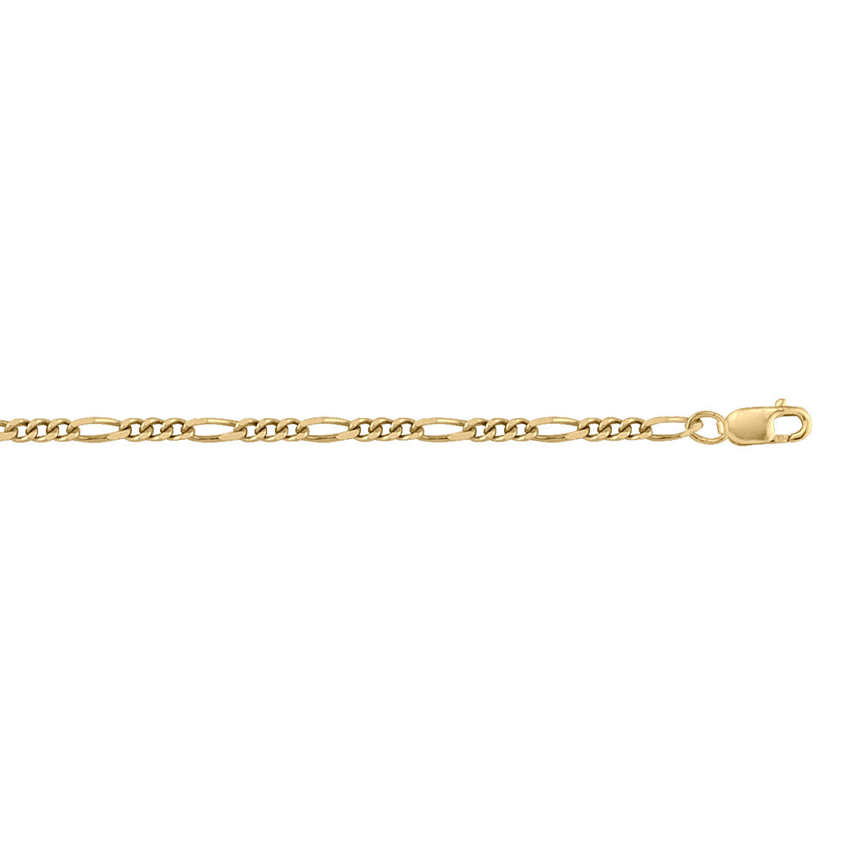 GOLD CHAIN YELLOW GOLD LIGHTLY PLATED SOLID FIGARO LINK