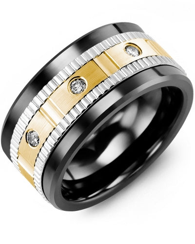 MADANI MEN'S ETERNITY ACCENTS WIDE DIAMOND WEDDING RING MKW110CN-5R MKW110CN-5R