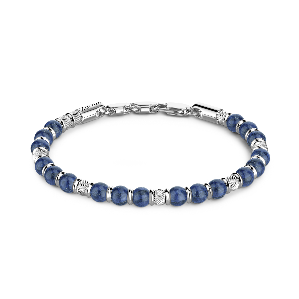 Soft Silver Bracelet with Beads & Hard Natural Stones