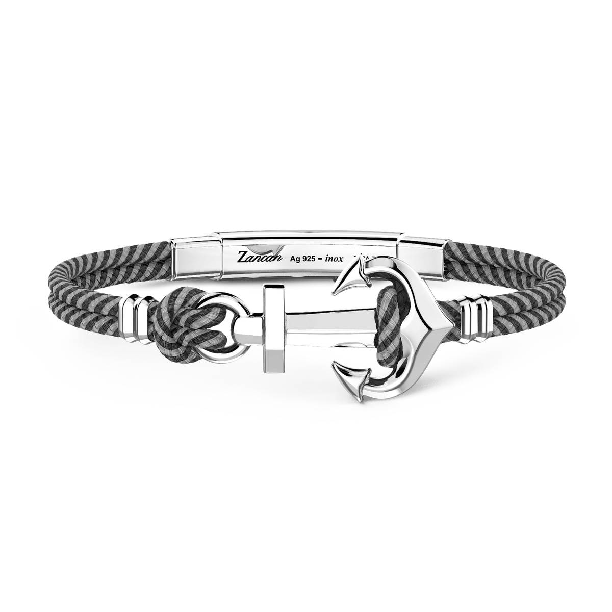 Silver Anchor Kevlar Bracelet