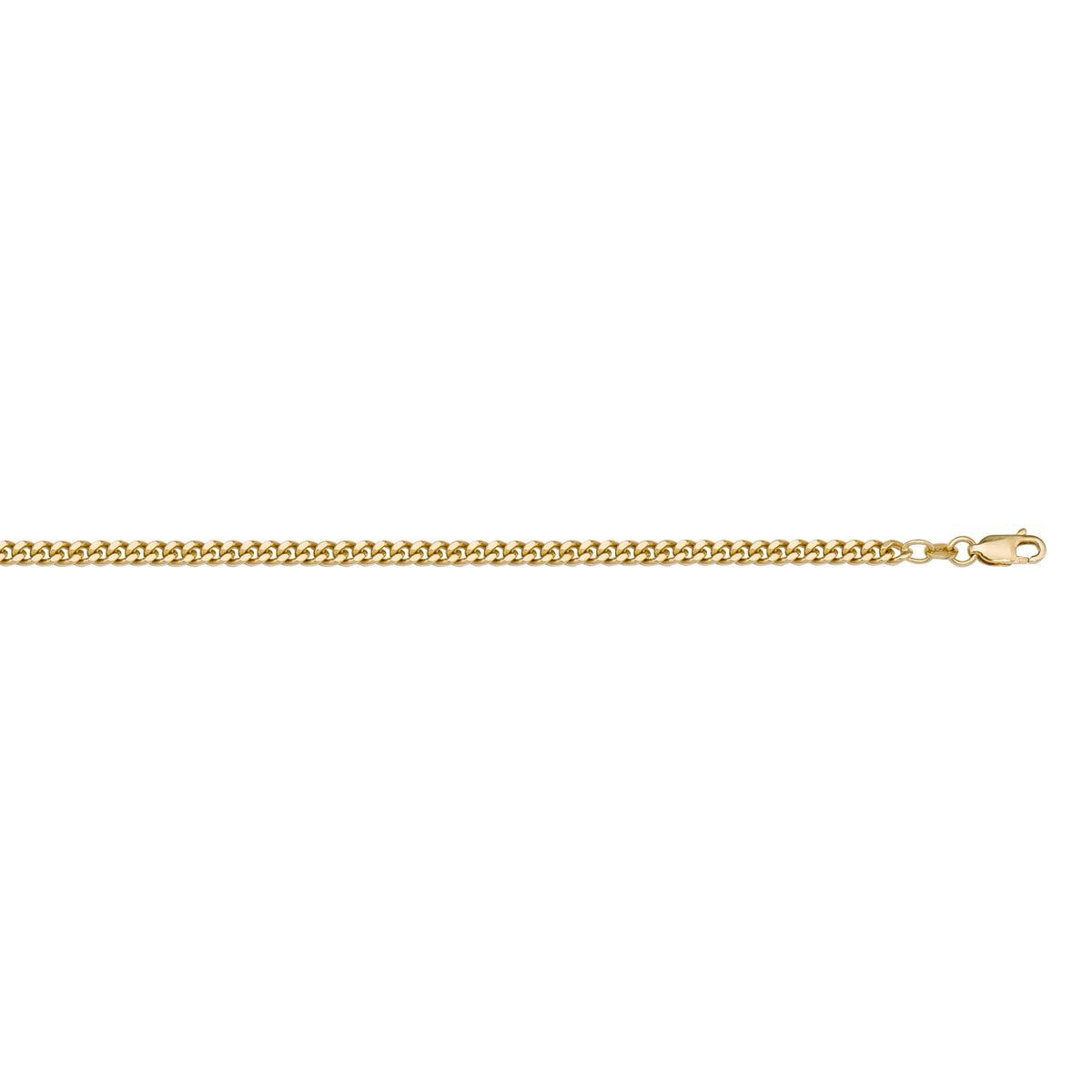 GOLD CHAIN YELLOW GOLD LIGHTLY PLATED SOLID CURB LINK