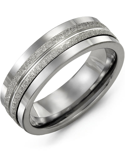 MADANI MEN'S LASER FINISH WEDDING RING MAR710TW MAR710TW