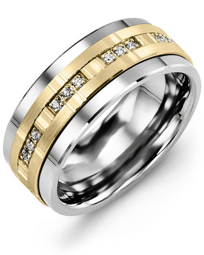 MADANI MEN'S TRIO DIAMONDS WEDDING BAND MJA910TY-12R MJA910TY-12R