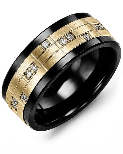 MADANI MEN'S PUZZLE PATTERN DIAMOND WEDDING RING MKO910CY-14R MKO910CY-14R