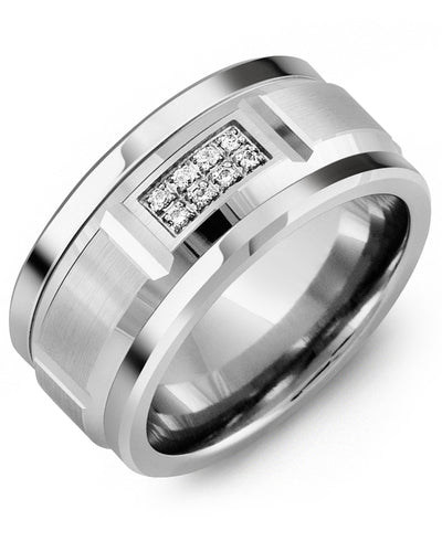 MADANI MEN'S WIDE BEVELED DIAMOND WEDDING RING MKS110TW-8R MKS110TW-8R